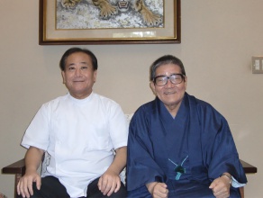 故・八代目橘家圓蔵師匠と院長。